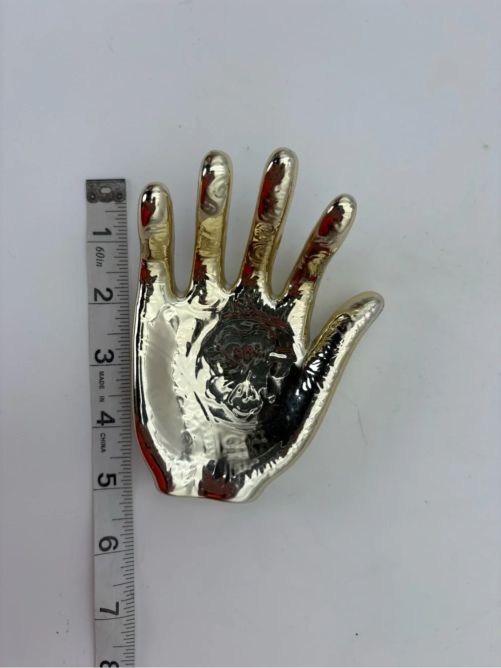 Decorative Ceramic Hand Trinket/Ring Dish - Shiny Gold